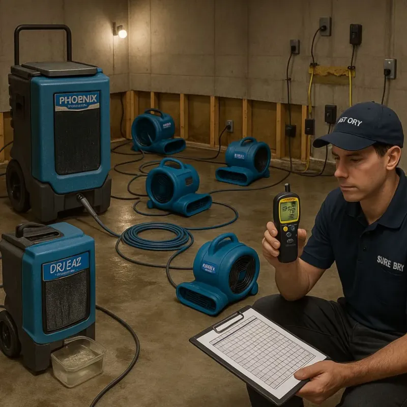 Structural Drying and Dehumidification process in Blackshear, GA